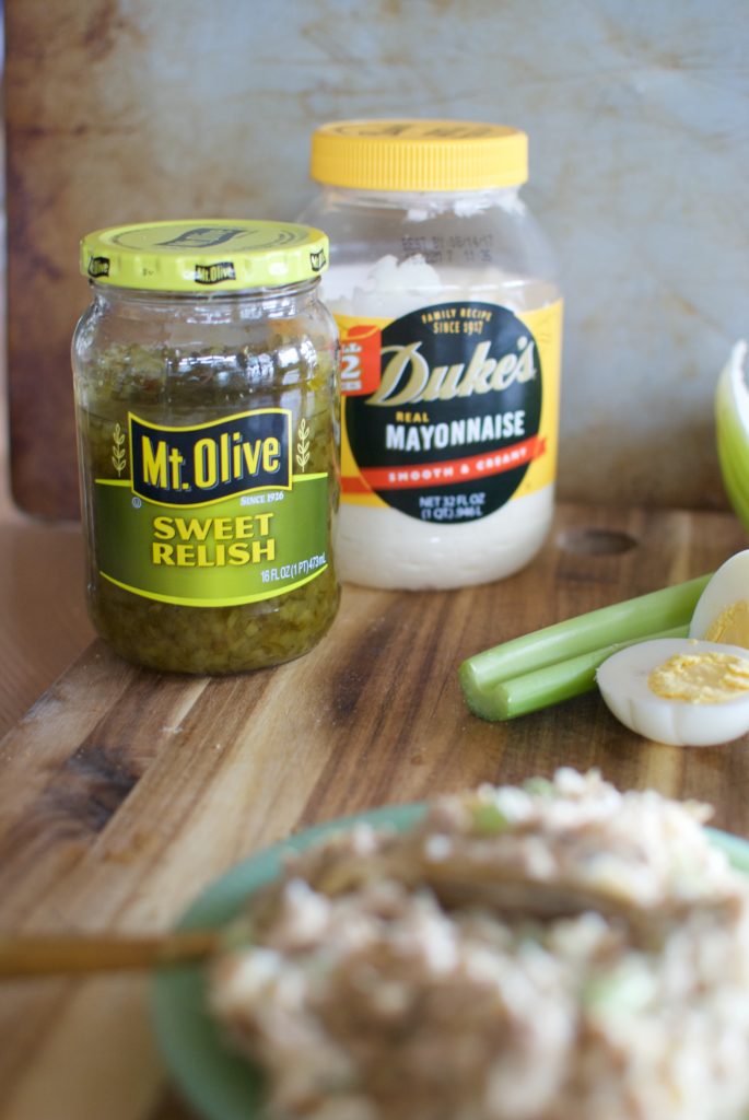 Mt. Olive Sweet Relish & Duke's Mayo are must haves for a classic tuna salad recipe.