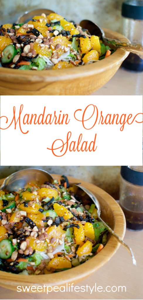 Mandarin oranges, crispy lettuce and crunchy cole slaw make slaw-lad that is the best salad recipe for summer dinners.