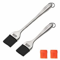 RWM Basting Brush - Good Grips Flexible Heatproof Stainless Steel Pastry Brush with Back up Silicone Brush Head Resistant,Food Grade,Dishwasher Safe,BPA Free,FDA Approved,Bristle Free,Pack of 2