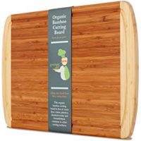 Extra Large Organic Bamboo Cutting Board for Kitchen - NEW CRACK-FREE DESIGN - Best Wood Chopping Boards w/Juice Groove for Carving Meat, Wooden Butcher Block for Vegetables & Serving Tray for Cheese