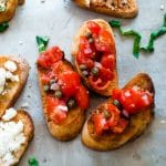 Fresh tomato bruschetta recipe idea for summertime appetizers
