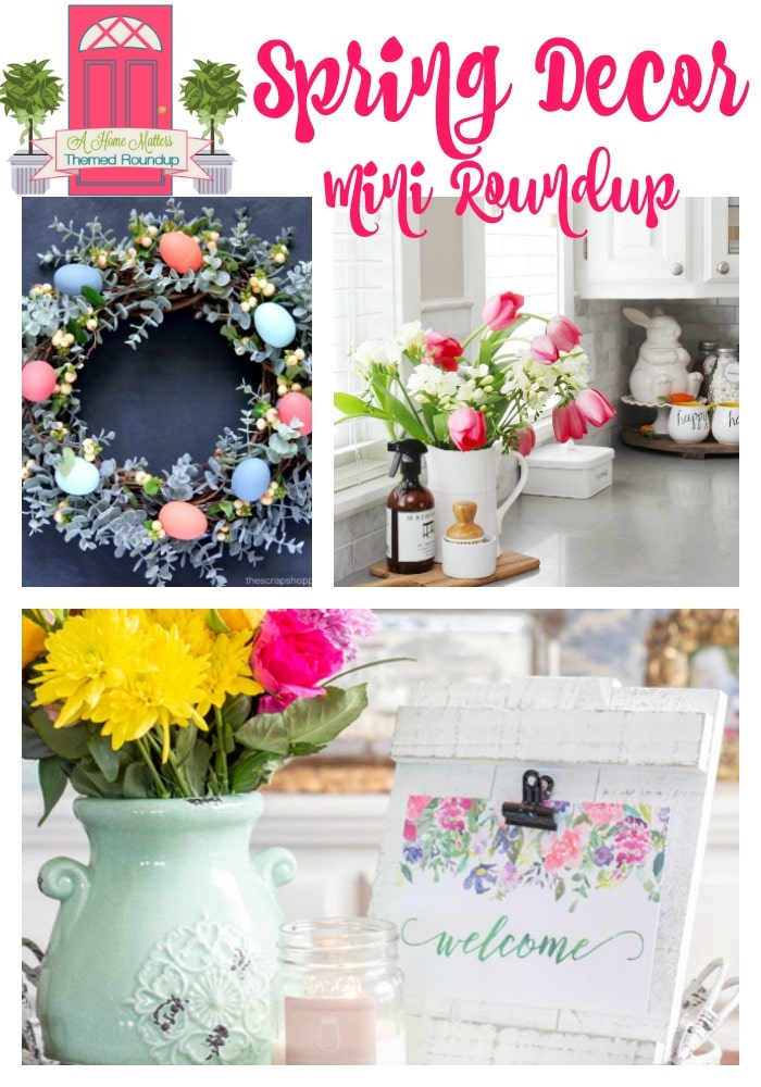 Spring is here! Strat the season with fresh and beautiful spring decor. Plus link up at Home Matters. #SpringDecor #SpringDecorating #HomeMattersParty