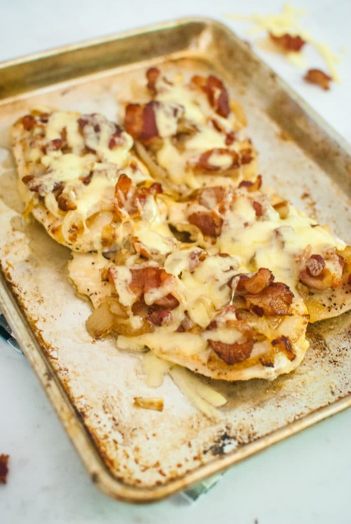 Chicken with bacon, onions, and cheese
