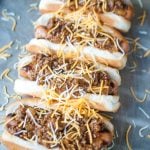 sloppy joe topped hot dogs