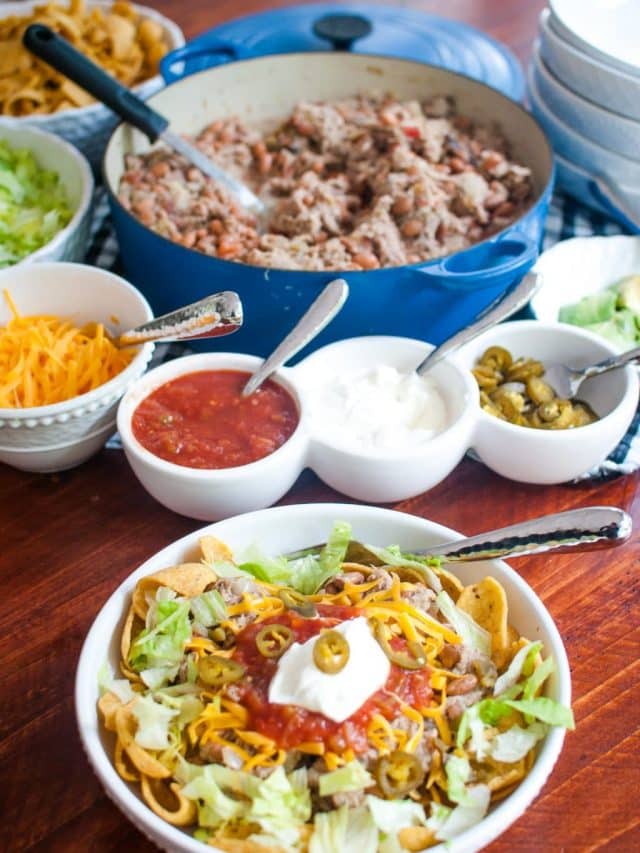 pulled pork and bean chalupa party idea