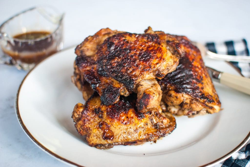 Balsamic Glazed Oven Roasted Chicken Thighs