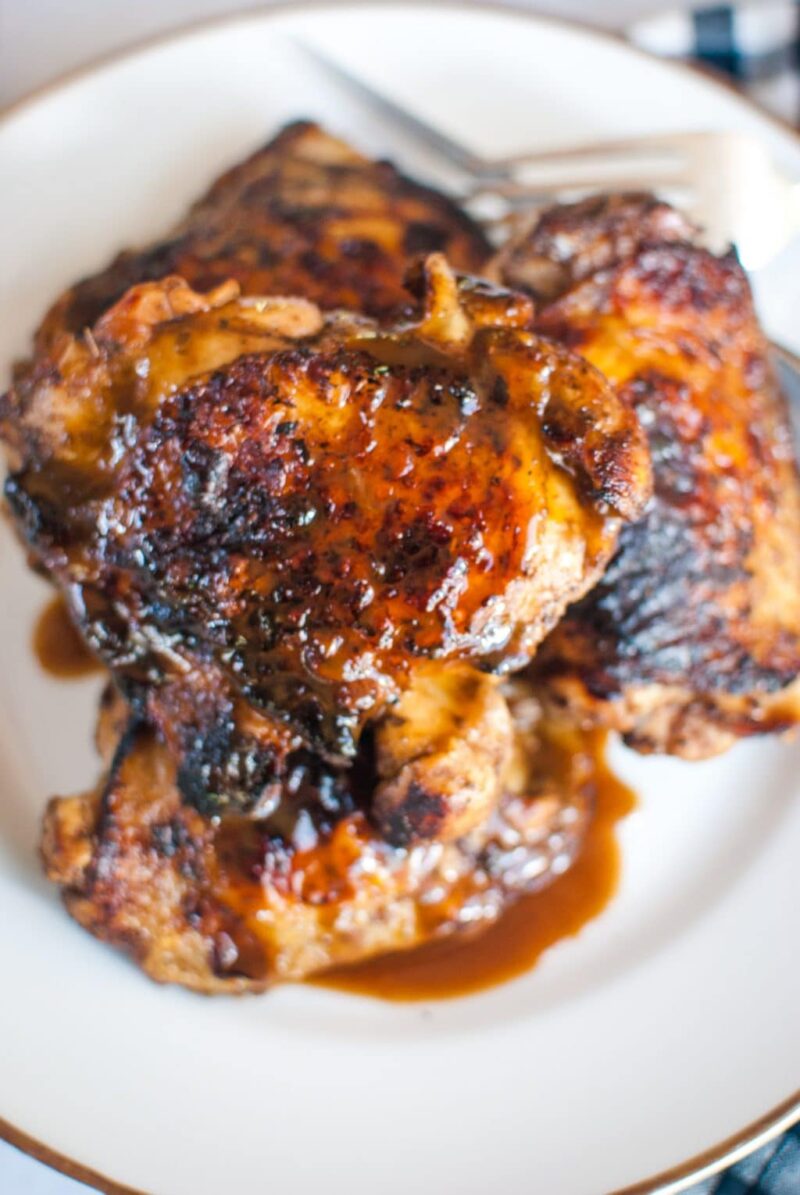 Balsamic Chicken Thighs with Honey Balsamic Glaze - Sweetpea Lifestyle