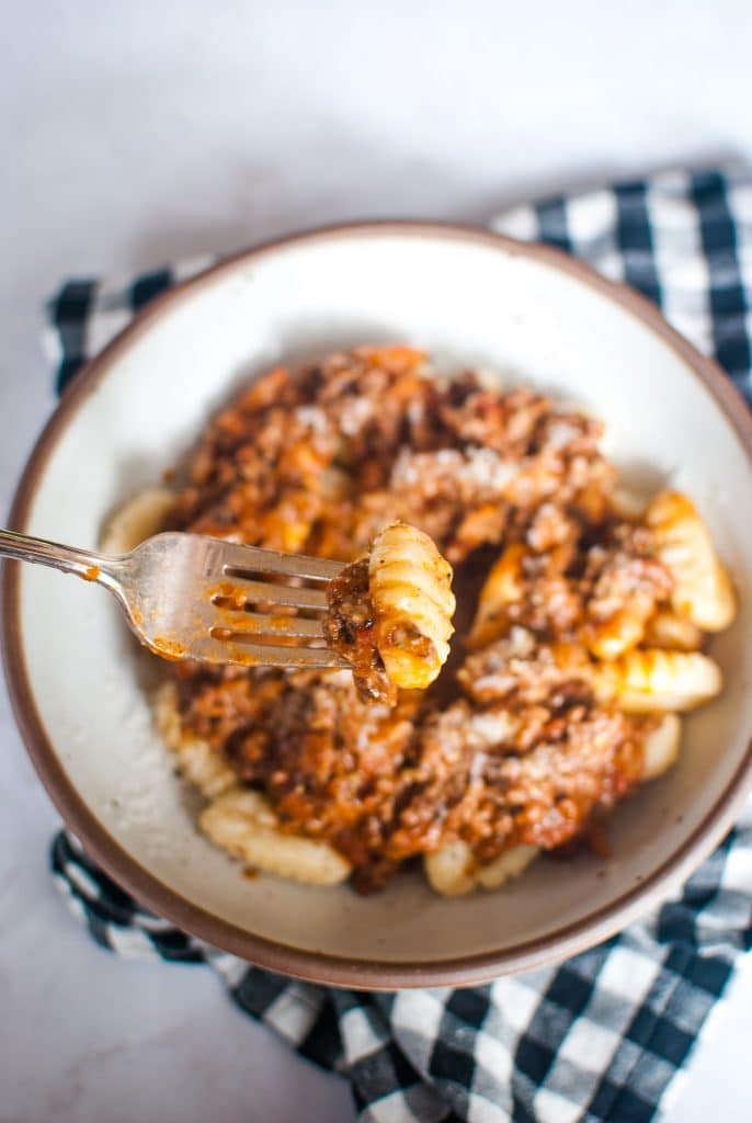 Quick Gnocchi Bolognese