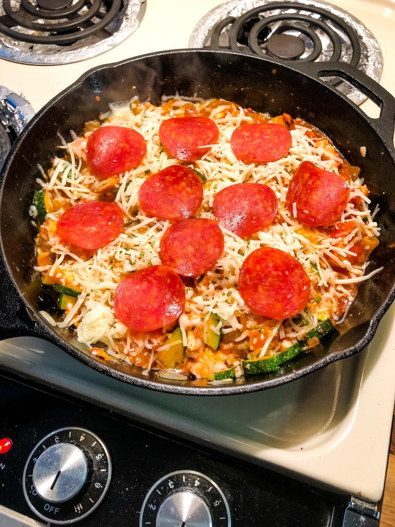 italian pizza zucchini bake low carb dinner idea
