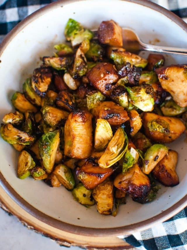 Air Fryer Teriyaki Chicken and Brussels Sprouts