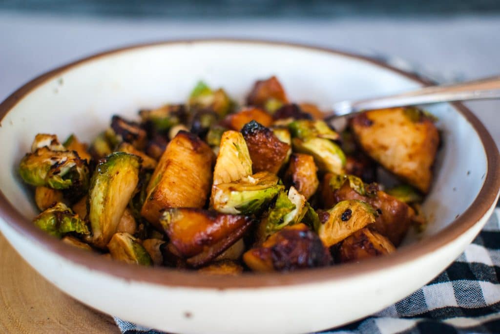 Air Fryer Teriyaki Chicken and Brussels Sprouts