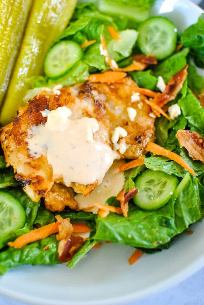 Keto Special Sauce Chicken Thighs on a Salad