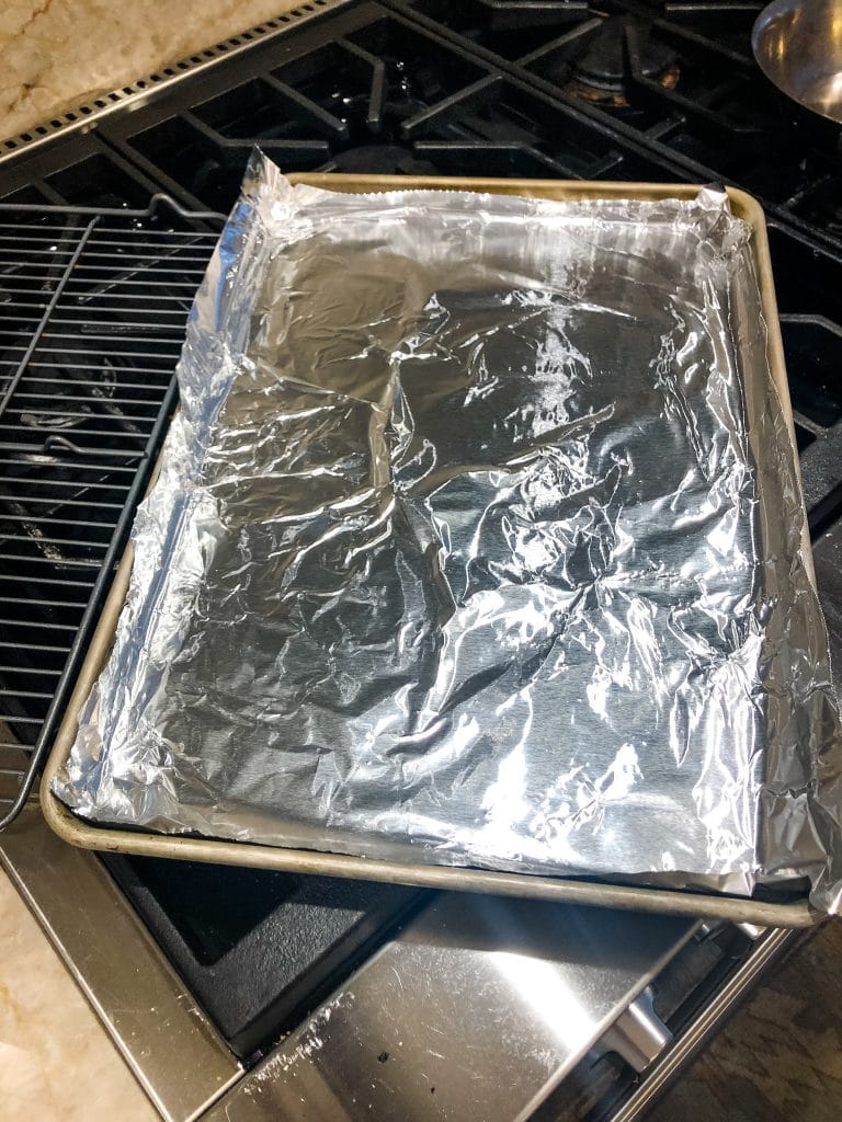 Half Sheet Pan with Aluminum Foil