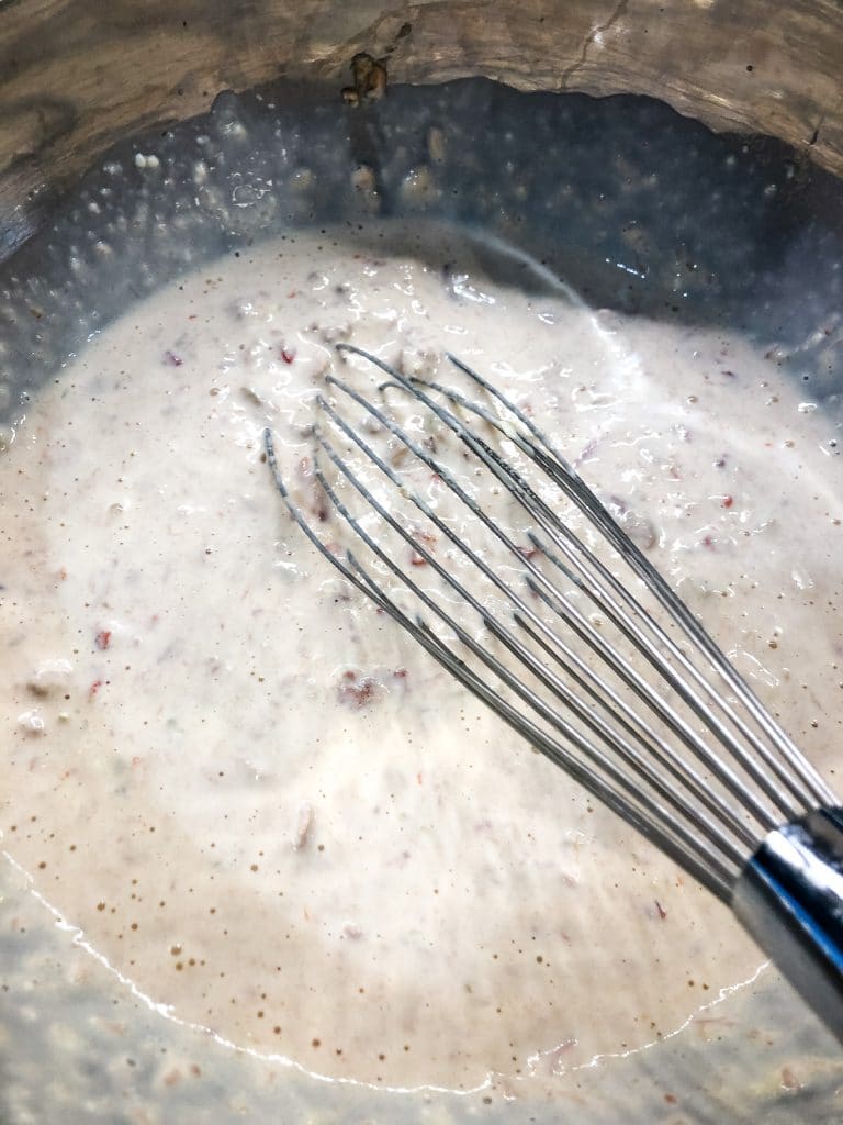 Tuna and Cream of Celery Soup in Mixing Bowl