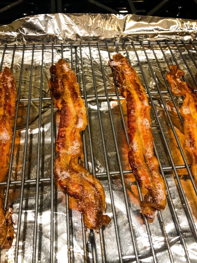 bacon on a rack