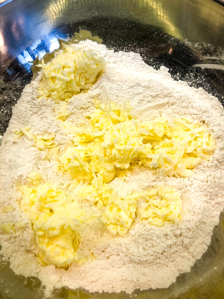 Grated butter for biscuits