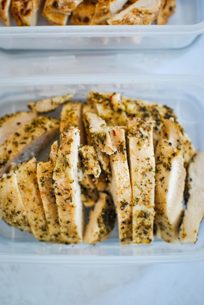 Meal Prepped Chicken Storing