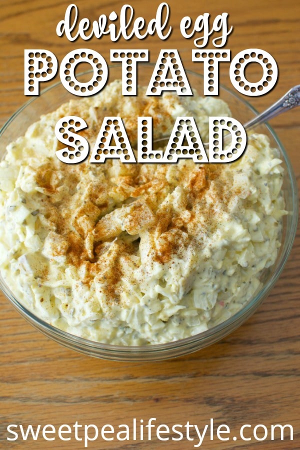 deviled egg potato salad recipe that goes with a ham dinner menu