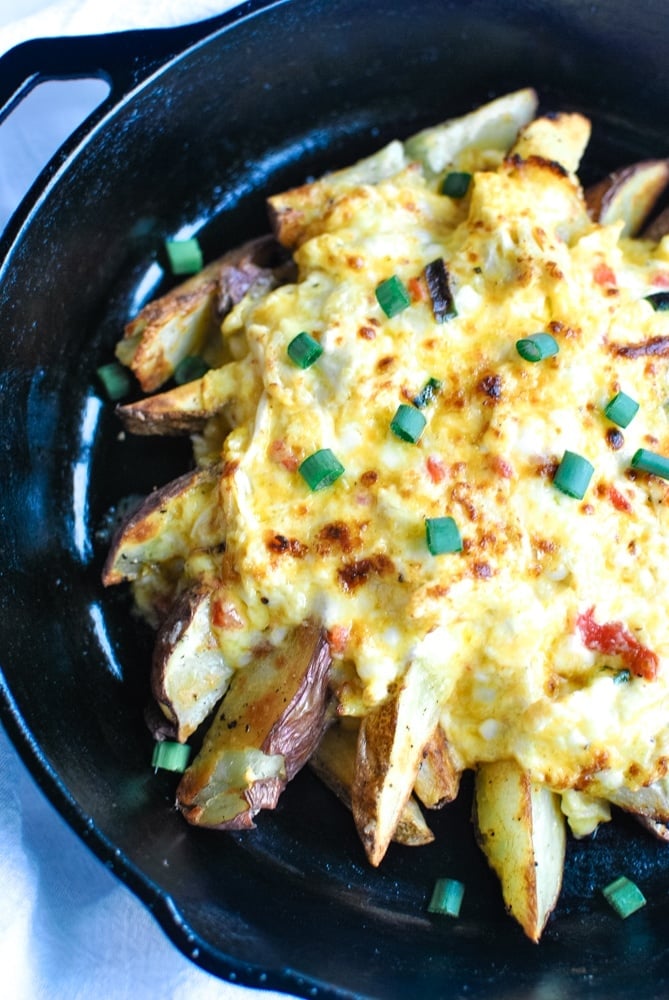 Pimento Cheese Topped Potato Wedges