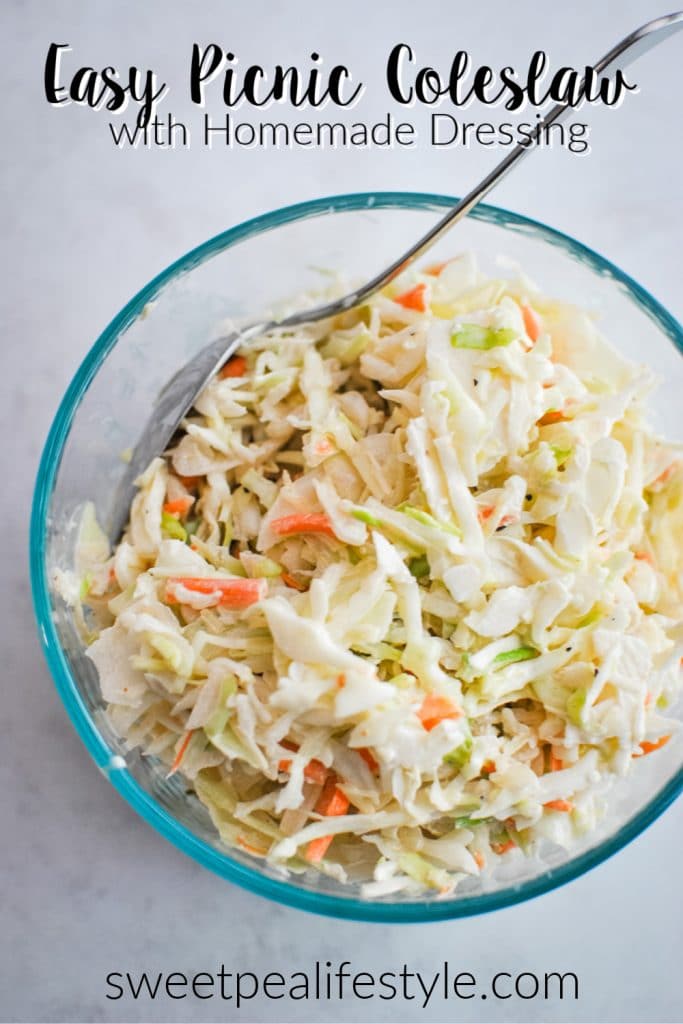 Easy Picnic Coleslaw with Homemade Dressing from Sweetpea Lifestyle