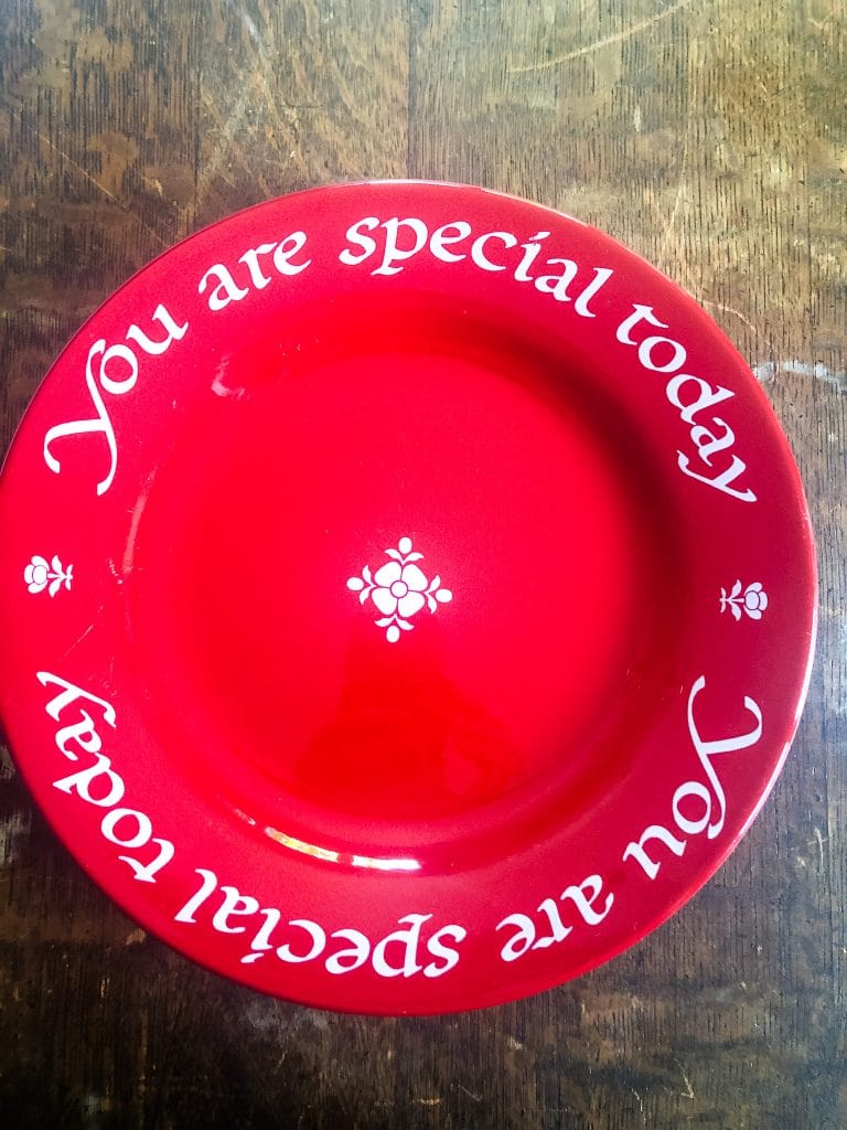 red you are special plate