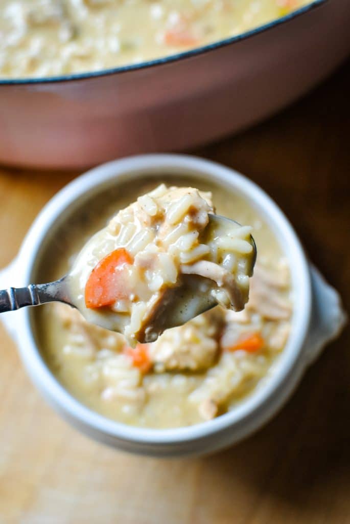 turkey soup from carcass with rice