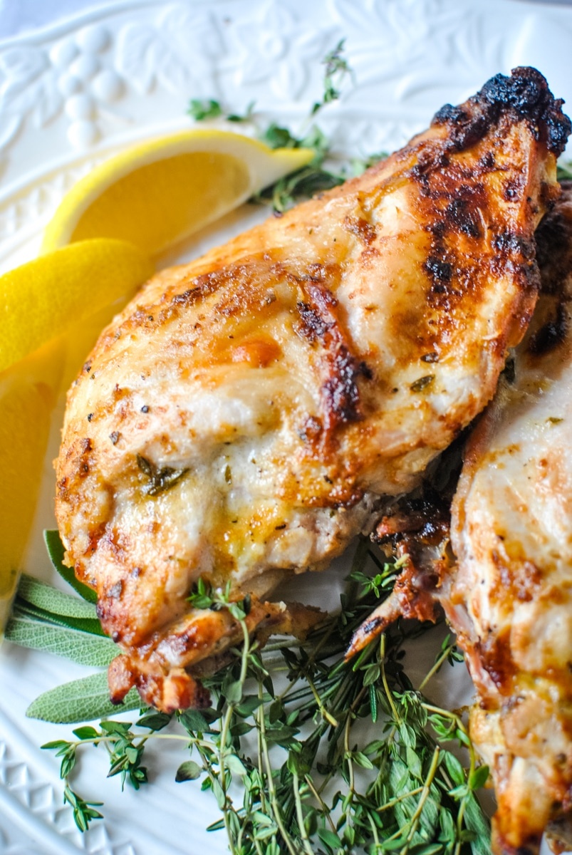 Thanksgiving Roasted Turkey with Lemon and Herbs