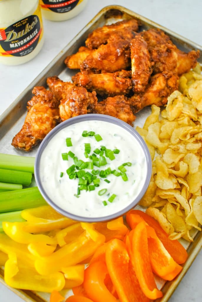 Snack Platter with Green Onion Dip
