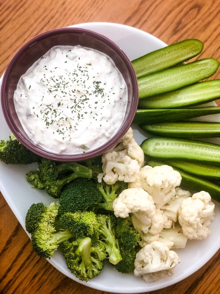 Veggie Dip with Cheese and Onions