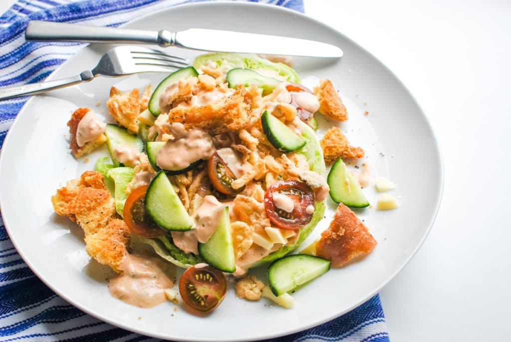 Wedge Salad with Thousand Island Dressing - Sweetpea Lifestyle