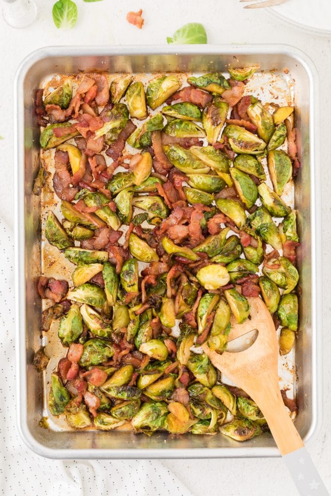 roasted brussel sprouts with bacon and balsamic vinegar