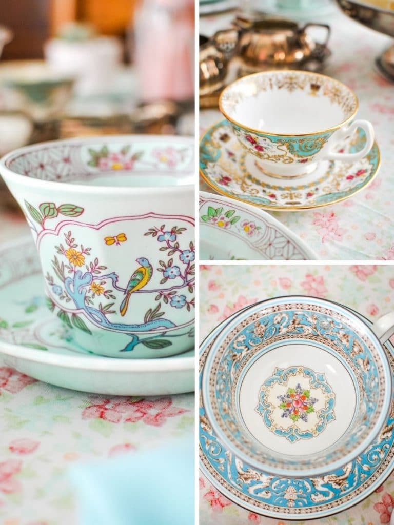 antique tea cups for afternoon tea at home