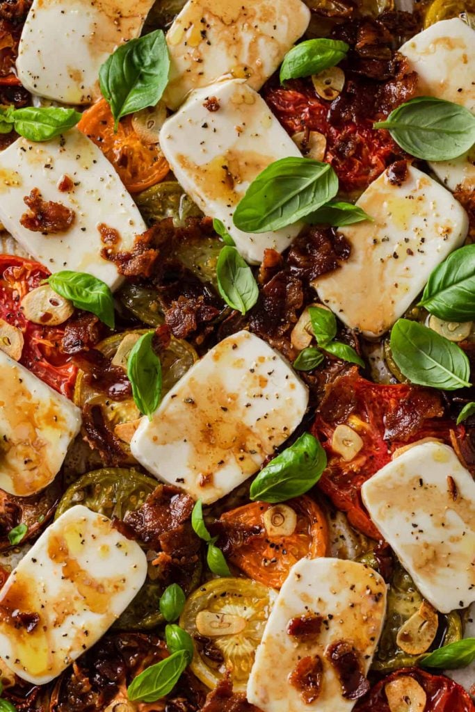 Baked Heirloom Caprese Salad