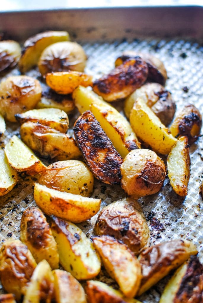 roasted mini potatoes