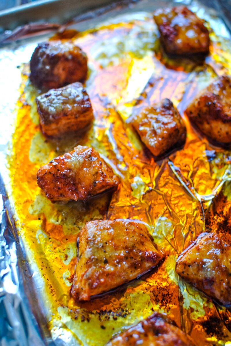 Blackened Salmon Bites with Garlic Honey Butter Blackened Salmon