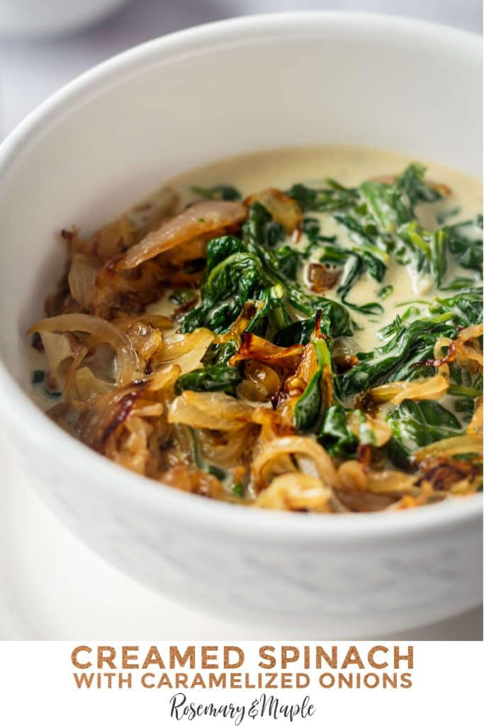 Easy Creamed Spinach with Caramelized Onions