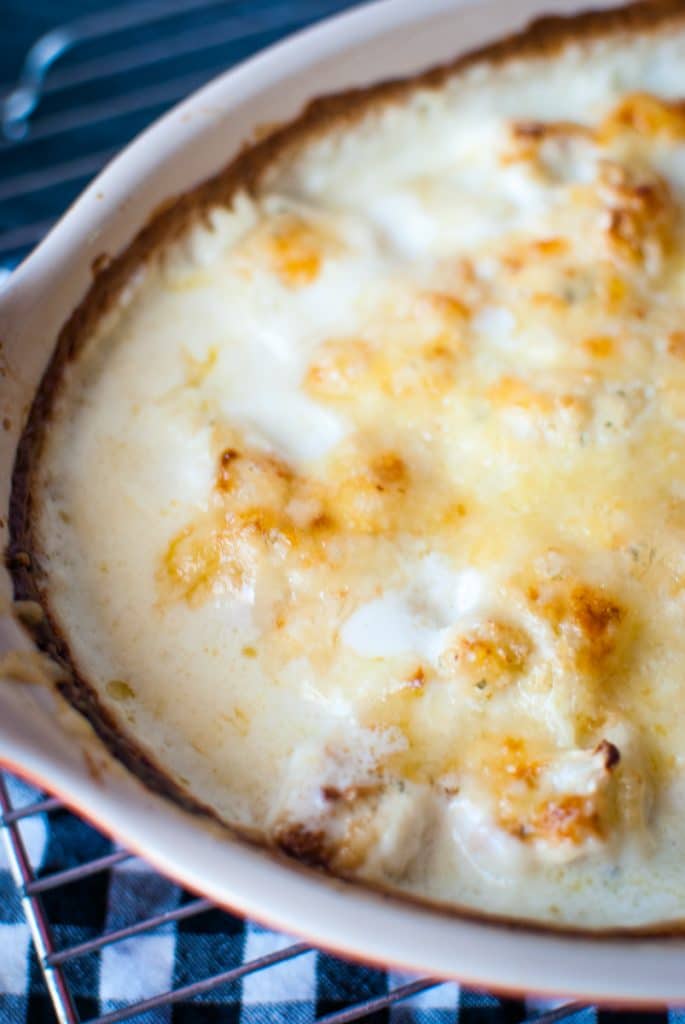 Creamy Roasted Cauliflower with Cheese