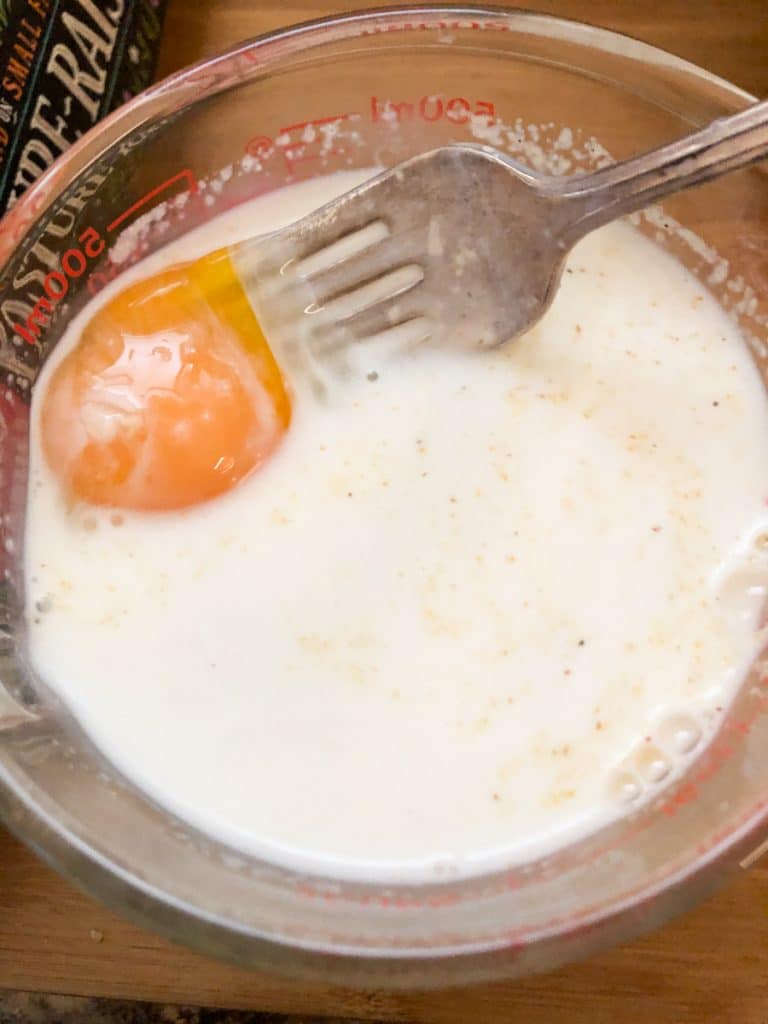 cream and egg mixture