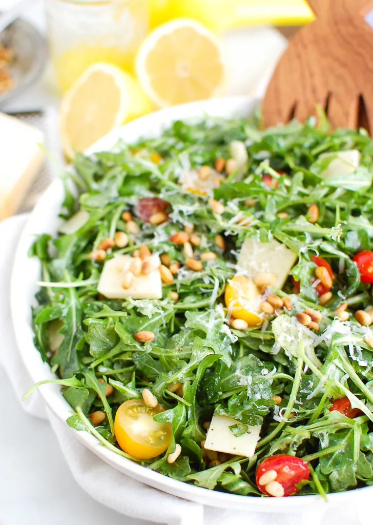 lemon arugula salad with pine nuts
