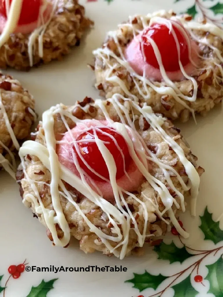 Cherry Pecan Thumbprint Cookies