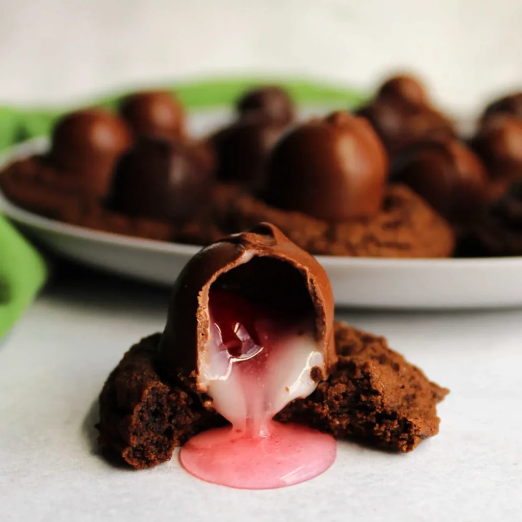 Chocolate-Covered Cherry Blossom Cookies