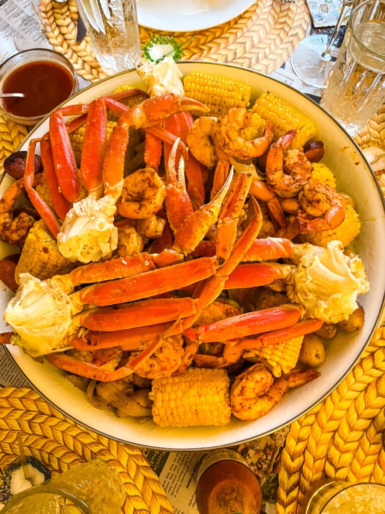 Sheet Pan Low Country Boil Recipe with Crab Legs
