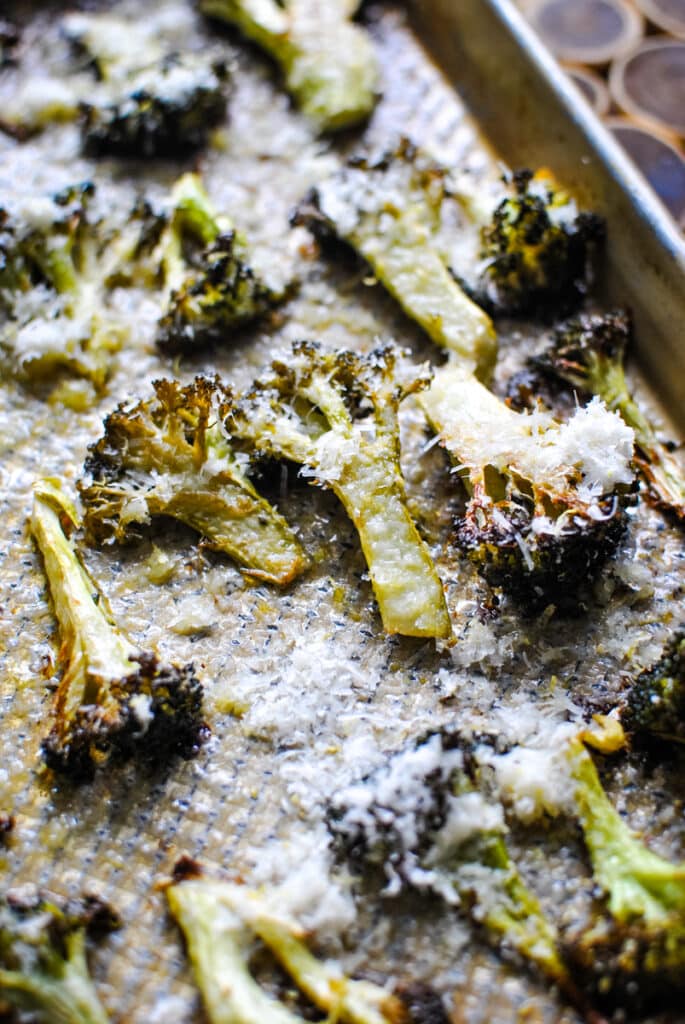 grated parmesan over roasted broccoli