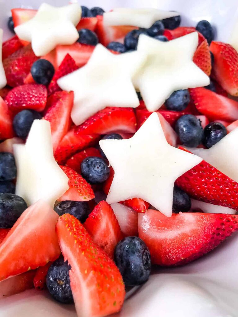 patriotic red, white, and blue fruit salad recipe