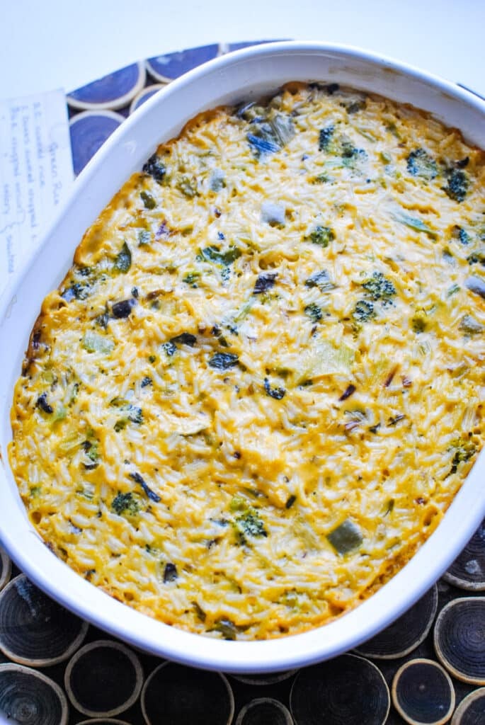 Cheesy Broccoli and Rice Casserole with Cheez Whiz