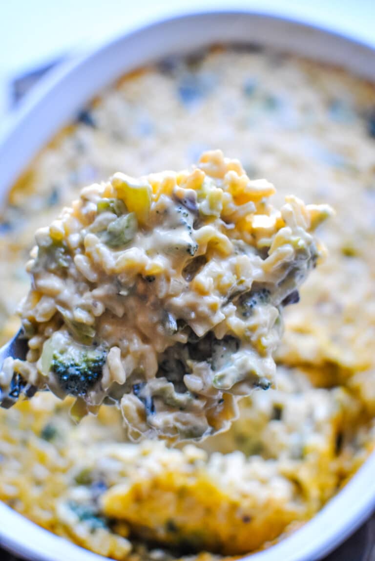 Cheesy Broccoli and Rice Casserole with Cheez Whiz