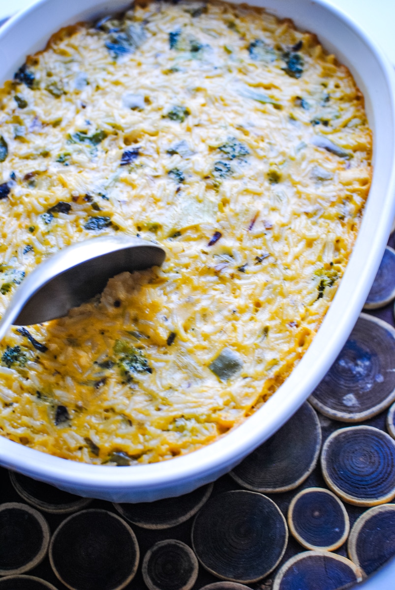 Cheesy Broccoli And Rice Casserole With Cheez Whiz | Cheesy Rice Bake