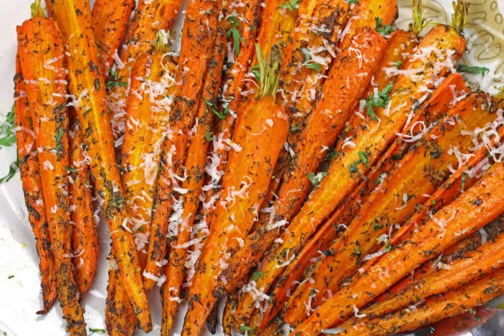 air fryer carrots with parmesan and dill