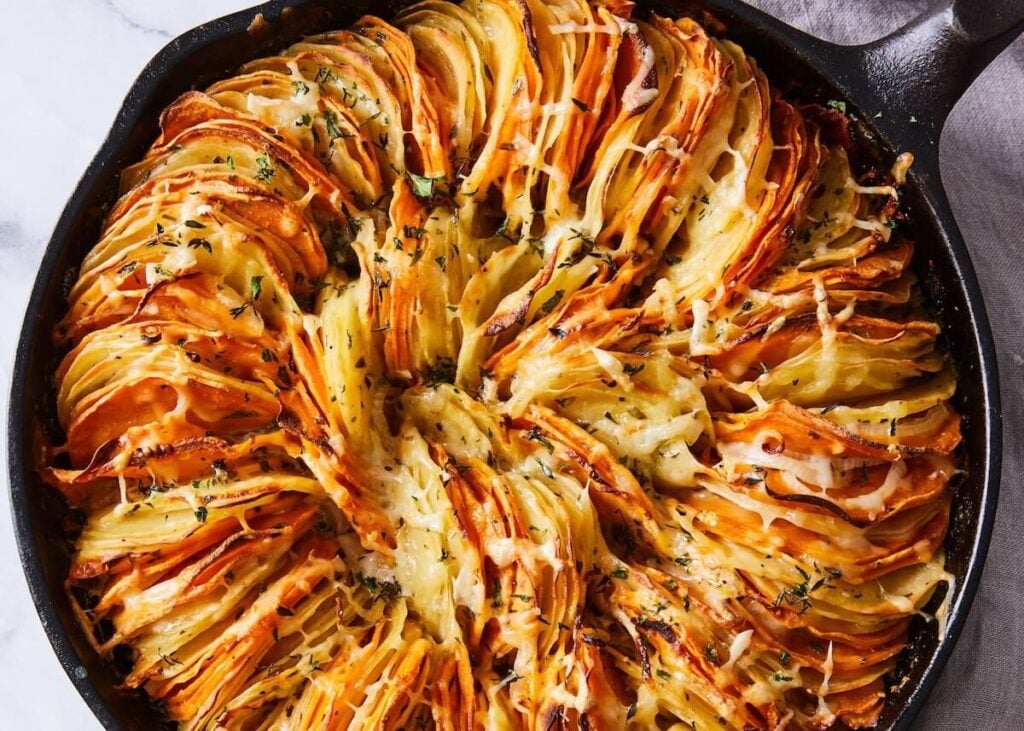 cheese and herb potato gratin