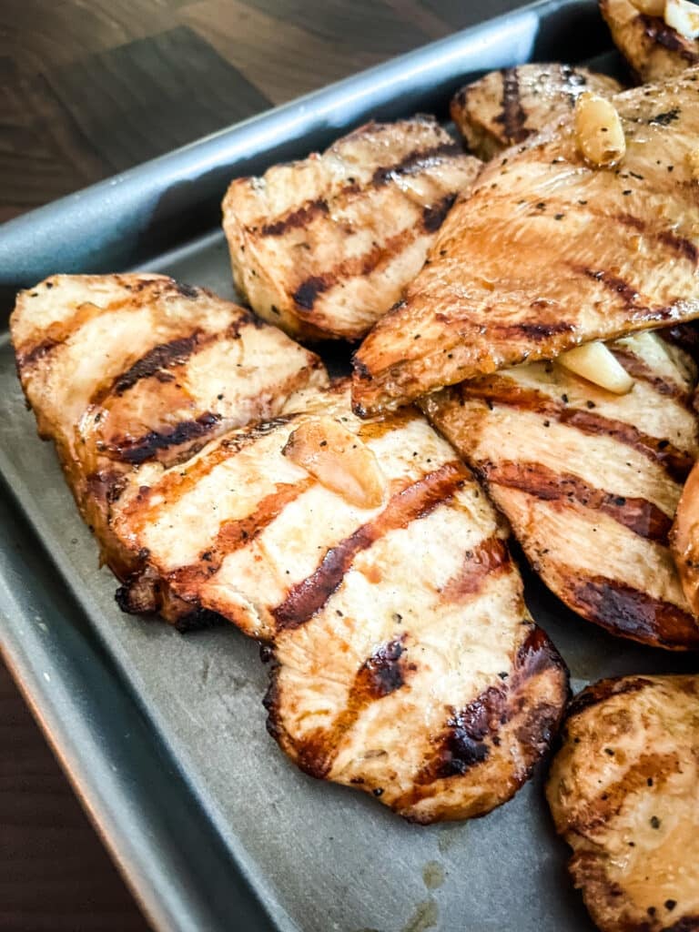 grilled chicken resting